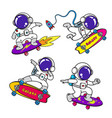 astronaut cartoon set animation flat design vector image vector image