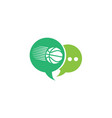 basketball shoot in a chat icon for logo design vector image