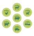 farm animals labels templates of butchery shop vector image vector image