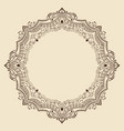 fine floral round frame decorative element vector image