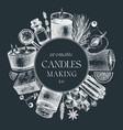 hand sketched candle-making card design vector image vector image