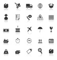 logistics icons with reflect on white background vector image vector image