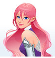 portrait of a beautiful cyborg girl vector image