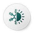 green hot and cold symbol sun snowflake icon vector image