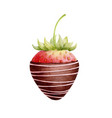 dark chocolate dipped strawberry vector image vector image