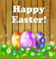 easter eggs in grass vector image vector image