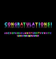luminous neon alphabet font vector image