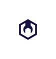 simple hexagon wrench logo icon vector image