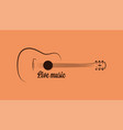 guitar logo live music on yellow background vector image