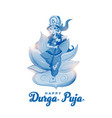 shiny durga pooja greeting background vector image vector image