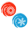 snowflake and sun in swirl of air symbol vector image