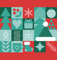 trendy bauhaus pattern christmas poster vector image
