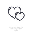 two heart linear icon vector image