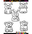 dog emotion set cartoon coloring page vector image