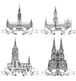 german city travel attraction set hamburg munich vector image vector image