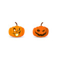 halloween pumpkin icon set autumn symbol 3d vector image