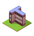 isometric building letter t form vector image vector image