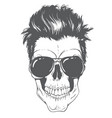 skull with modern hairstyle and sunglasses vector image vector image