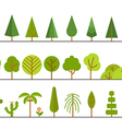different trees collection lineart design set vector image vector image