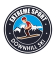 extreme sport downhill ski label vector image