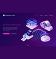 working space isometric futuristic concept vector image