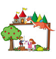 empty banner with fairy tale cartoon character vector image vector image