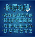 realistic neon font with wires and console vector image