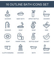 bath icons vector image vector image