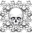 human skull and lotus seamless pattern sacred vector image vector image