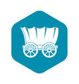 ancient western covered wagon icon simple style vector image