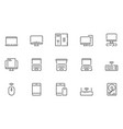 computers line icons vector image