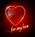 neon red heart vector image