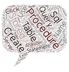 Sql server stored procedures text background Vector Image