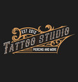 Tattoo logo template old lettering on dark Vector Image