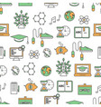 thin line art school seamless pattern vector image
