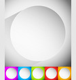 background with blank circle badge casting shadow vector image