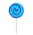 blue swirl lollipop sugar candy vector image vector image