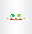 letter w plant green red icon logo vector image vector image