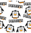 seamless pattern cute cartoon square penguin vector image
