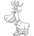 cartoon christmas reindeer character coloring vector image