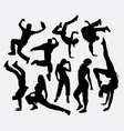 male and female party dancing pose silhouette vector image