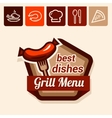 grill menu emblem vector image vector image