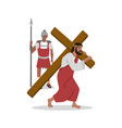 jesus christ on way of cross bible concept vector image