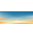 sunset sky backgroundsunrise with yellow and blue vector image