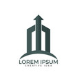 arrow building company logo house sign vector image