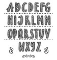 decorative alphabet scribble letters hand drawn vector image vector image