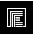 e capital letter made of stripes enclosed vector image