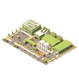 isometric low poly garbage recycling center vector image vector image