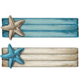 watercolor wooden nautical vintage banner vector image vector image