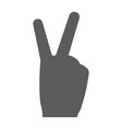 minimalist hand gesture v two fingers silhouette vector image